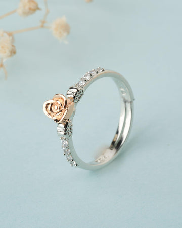 925 Sterling Silver Beautiful Rose Ring R01603 - Chandrani Pearls