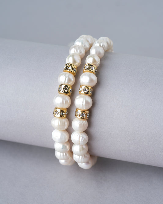 Elegant White 2 line Bracelet