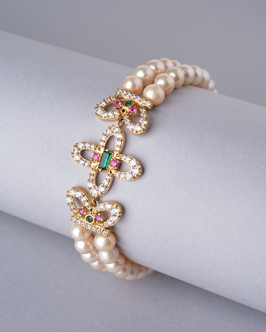 The Bewitching Butterflies Pearl Bracelet