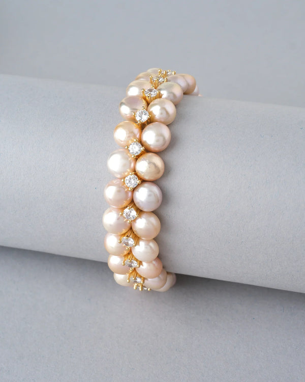 Lustrous Pearl & Cubic Zirconia Bracelet
