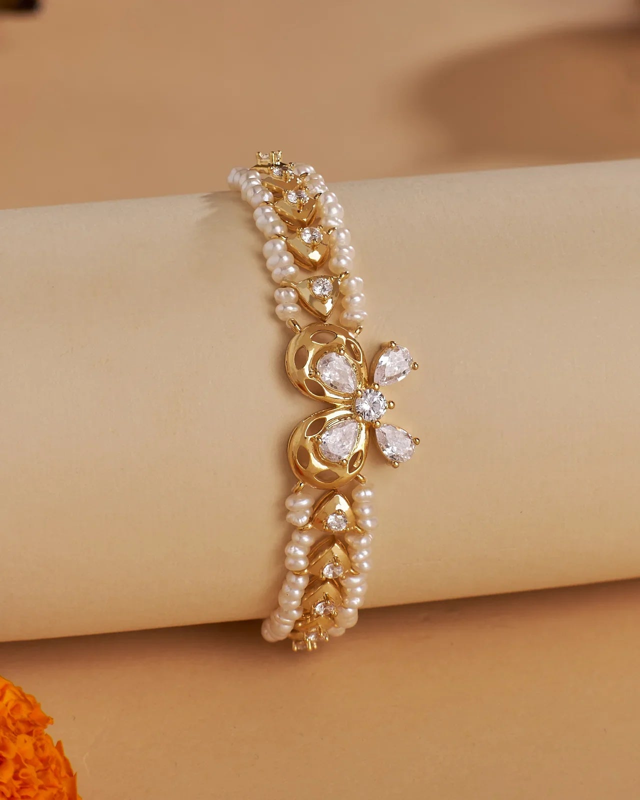 Luxury Pearl & CZ Stone Bracelet
