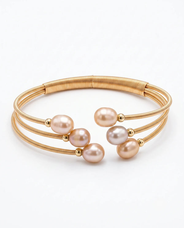Rosé Harmony Pearl Cuff Bracelet