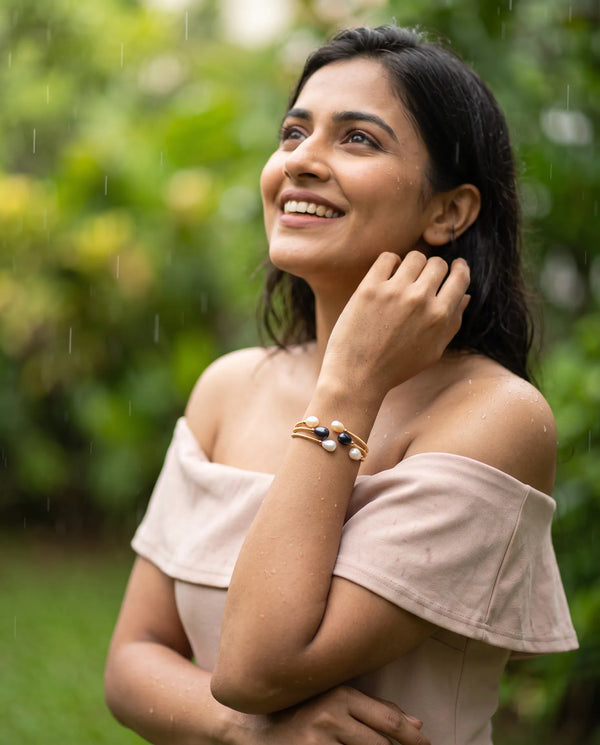 Rosé Harmony Pearl Cuff Bracelet