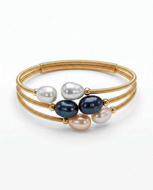 Rosé Harmony Pearl Cuff Bracelet