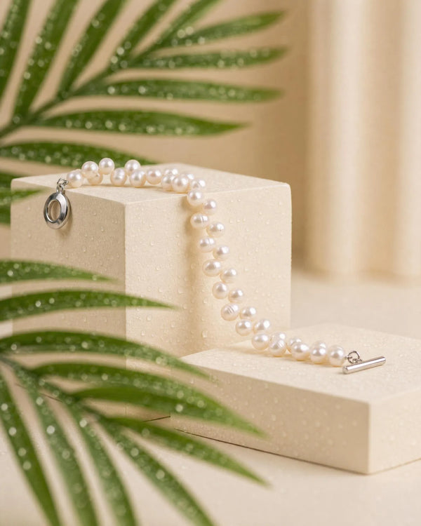 Luminous Freshwater Pearl Toggle Bracelet