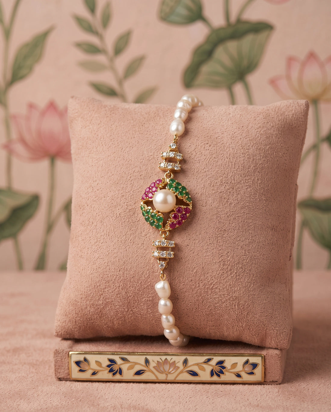 Elegant Pearl & Multicolour CZ Strand Bracelet