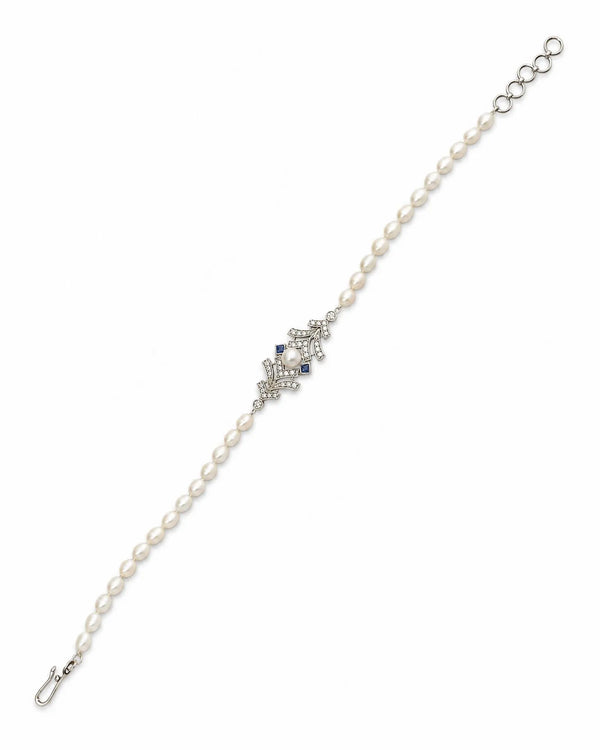 Imperial Pearl & Cubic Zirconia Rakhi Cum Bracelet