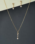 A cute pendant matched with golden polish chain with matching earrings. - Chandrani Pearls