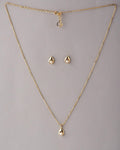 A cute pendant matched with golden polish chain with matching earrings. - Chandrani Pearls