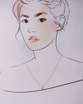 A cute pendant matched with golden polish chain with matching earrings. - Chandrani Pearls