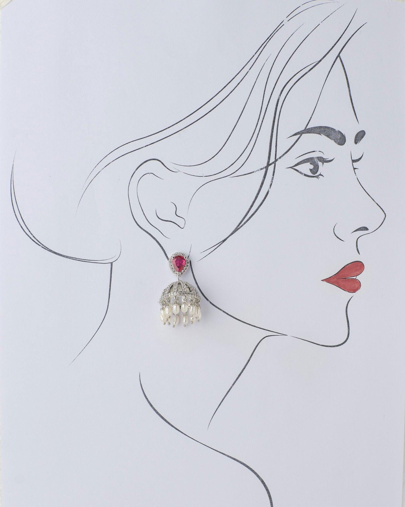 Absolutely Gorgeous Stone-Studded Beaded Jhumkas - Chandrani Pearls