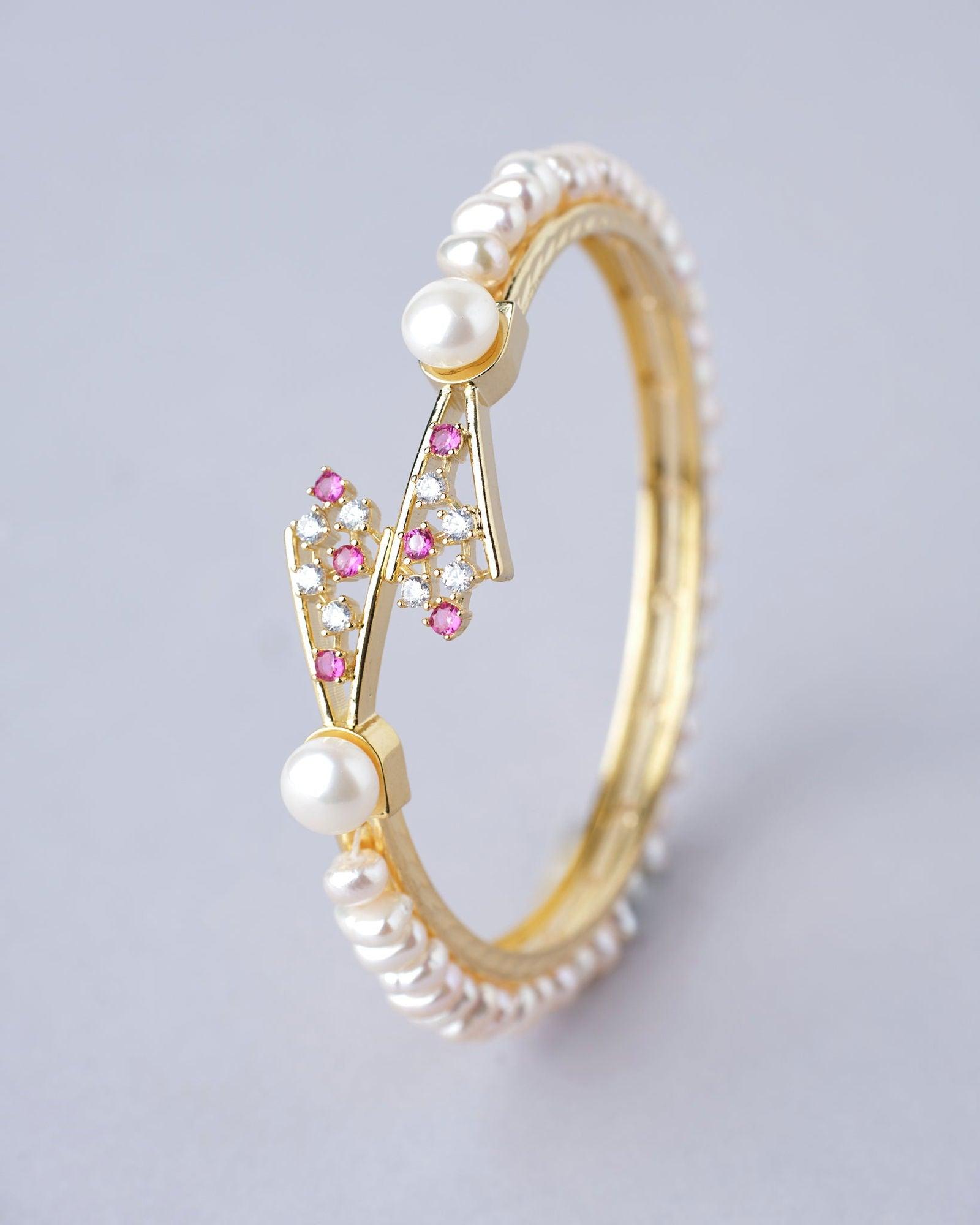 Adhira Toggle Bangle - Chandrani Pearls