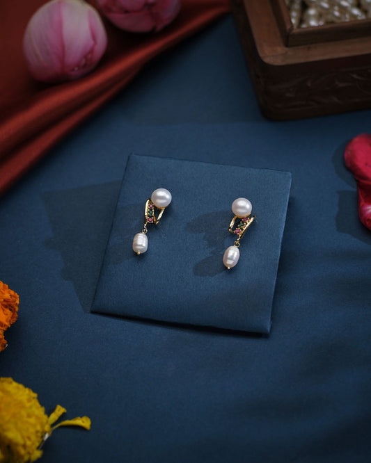 Adorable White Pearl Earring - Chandrani Pearls