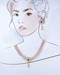 Amara Intricate Floral CZ Pendant Pearl Necklace Set - Chandrani Pearls