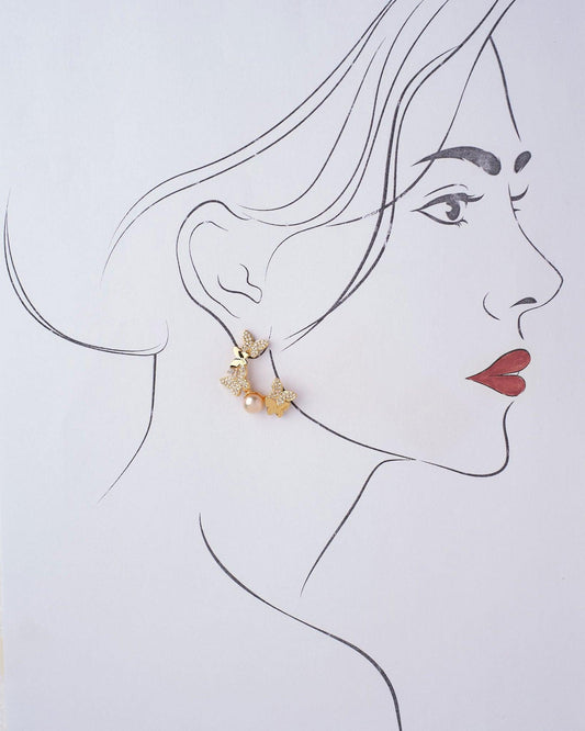 An Autumn Blend Butterfly Delight Pearl Earring - Chandrani Pearls