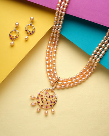 Areebha Pearl Necklace Set - Chandrani Pearls