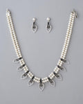Artistic Leafy Pearl Necklace Set - Chandrani Pearls