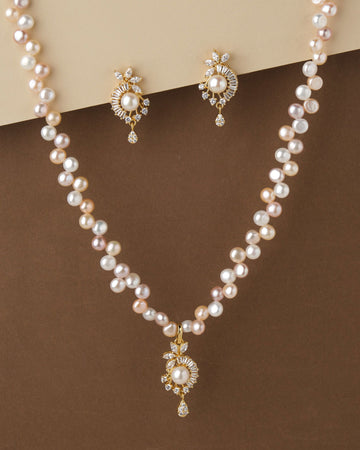 Asymmetric Glam Pearl Necklace Set - Chandrani Pearls