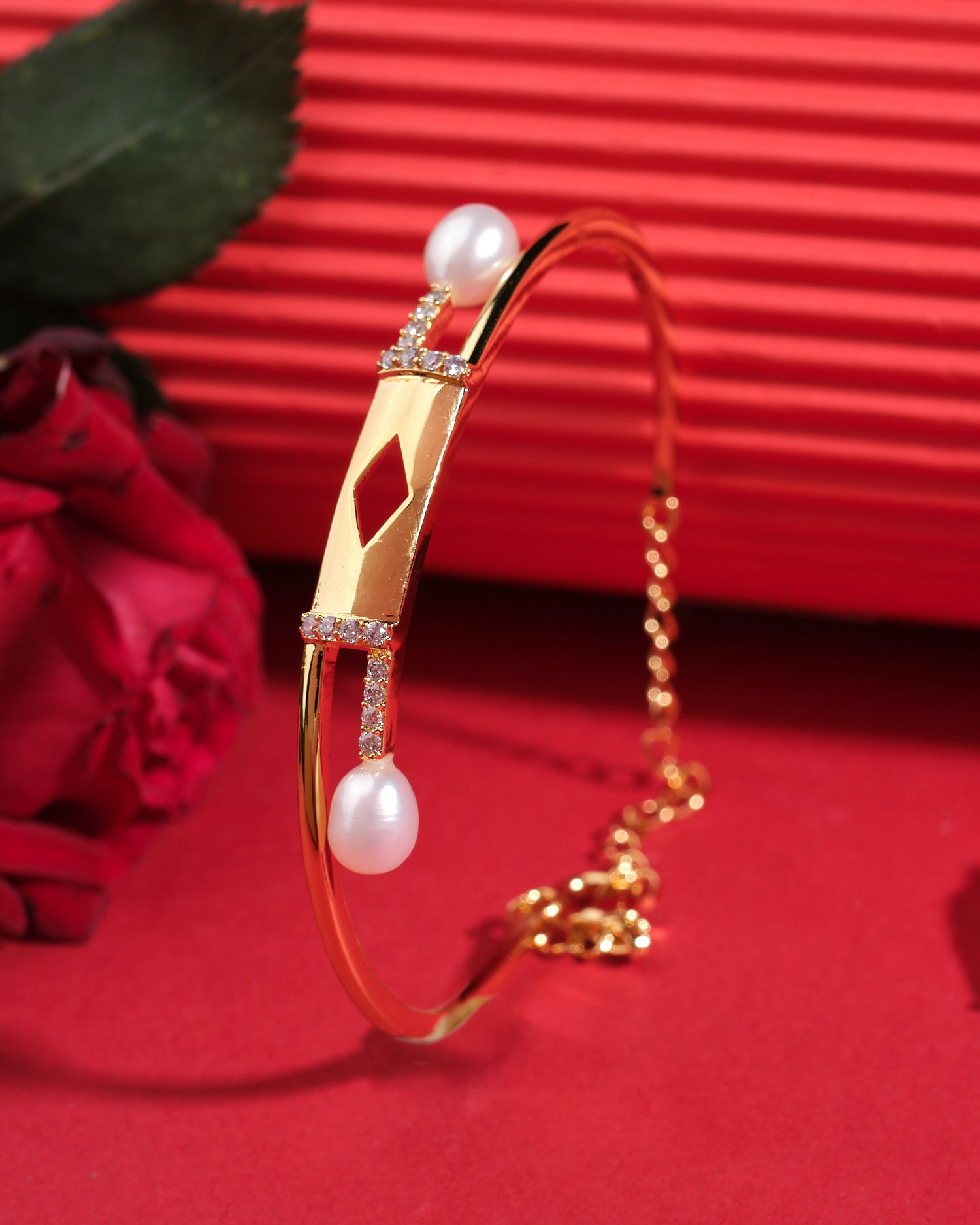 Quad and Pearl 925 Silver Bangles