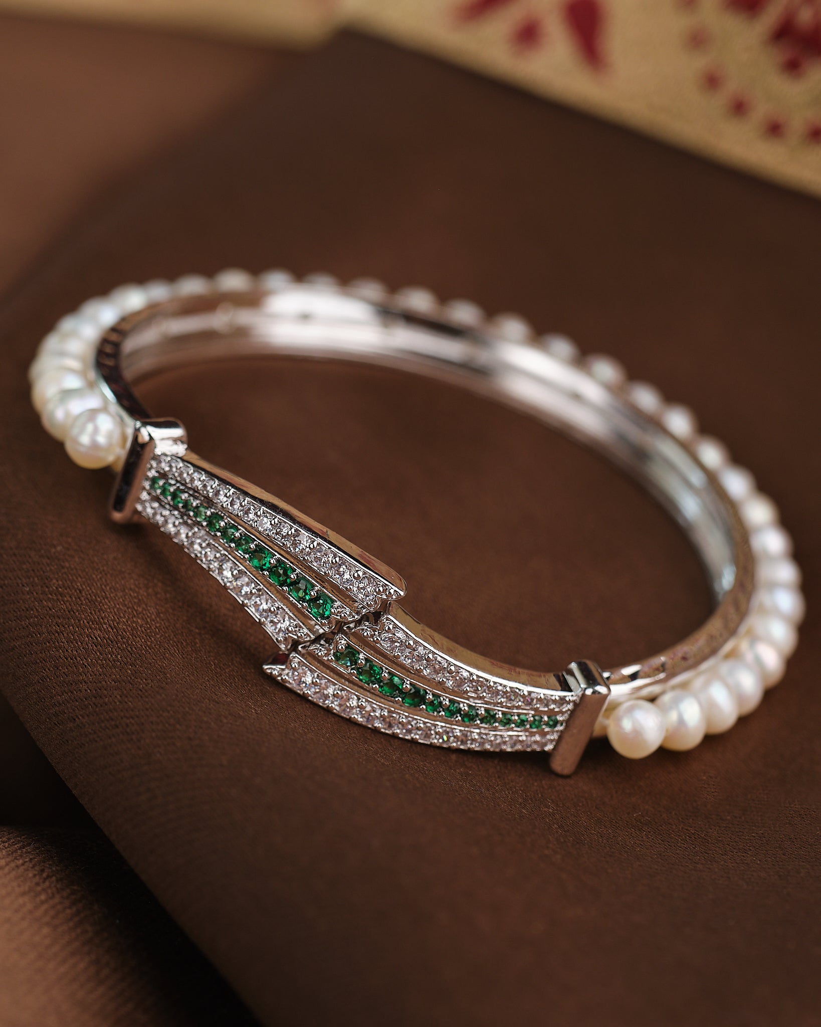 Starlight Pearl CZ Bangle