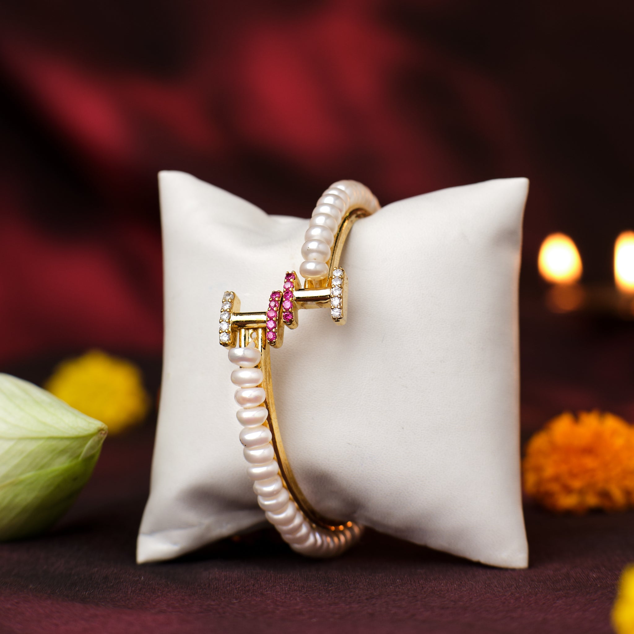 Ruby Spark Pearl Bangle