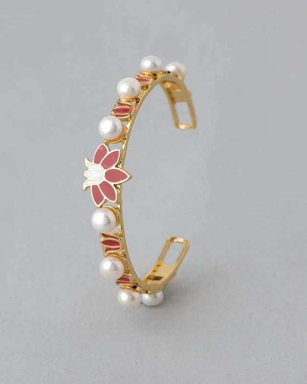 Blossom Pearl Enamel Bangle