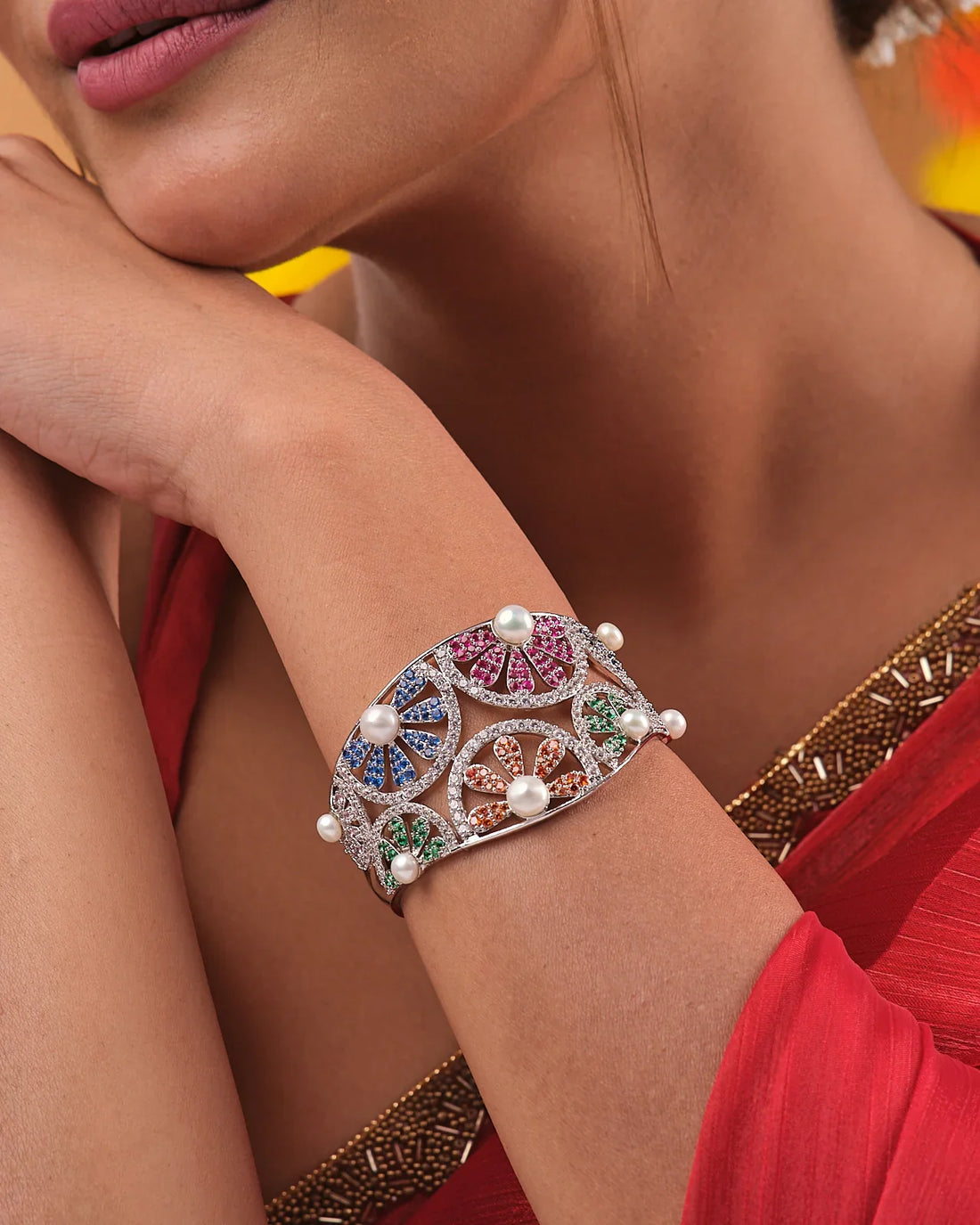 Rainbow Radiance Pearl Bangle