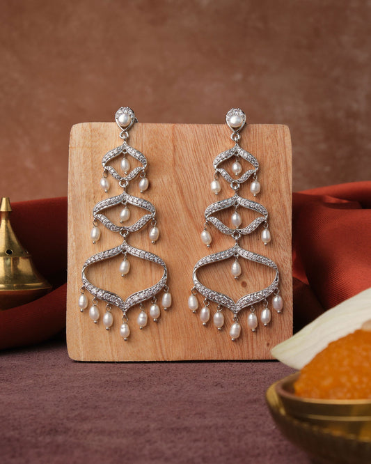 Beautiful Faiza Hanging Pearl Jhumka - Chandrani Pearls