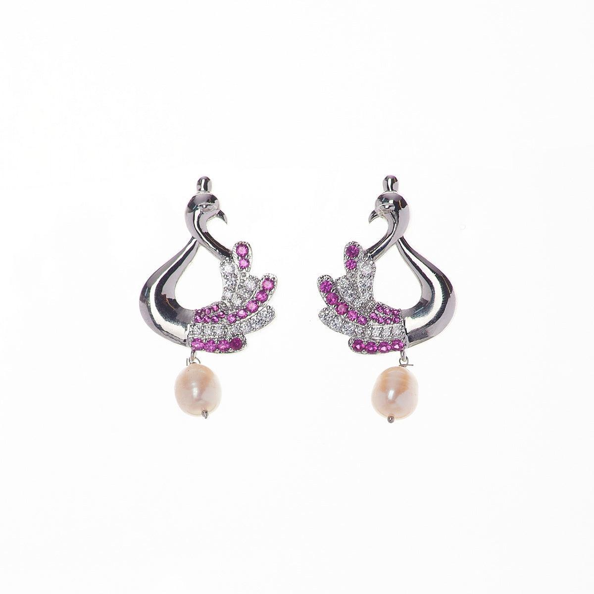 Beautiful Peacock Pearl hanging Earring - Chandrani Pearls