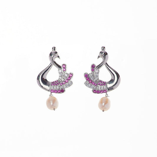 Beautiful Peacock Pearl hanging Earring - Chandrani Pearls