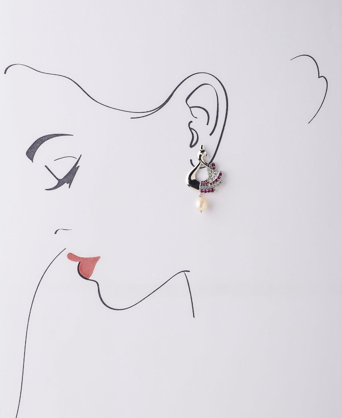 Beautiful Peacock Pearl hanging Earring - Chandrani Pearls