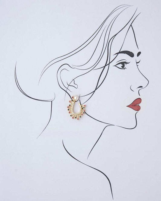 Beautiful Pearl & Stone Stud Earring - Chandrani Pearls