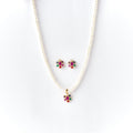 Beautiful Real Pearl Navratan Necklace Set - Chandrani Pearls