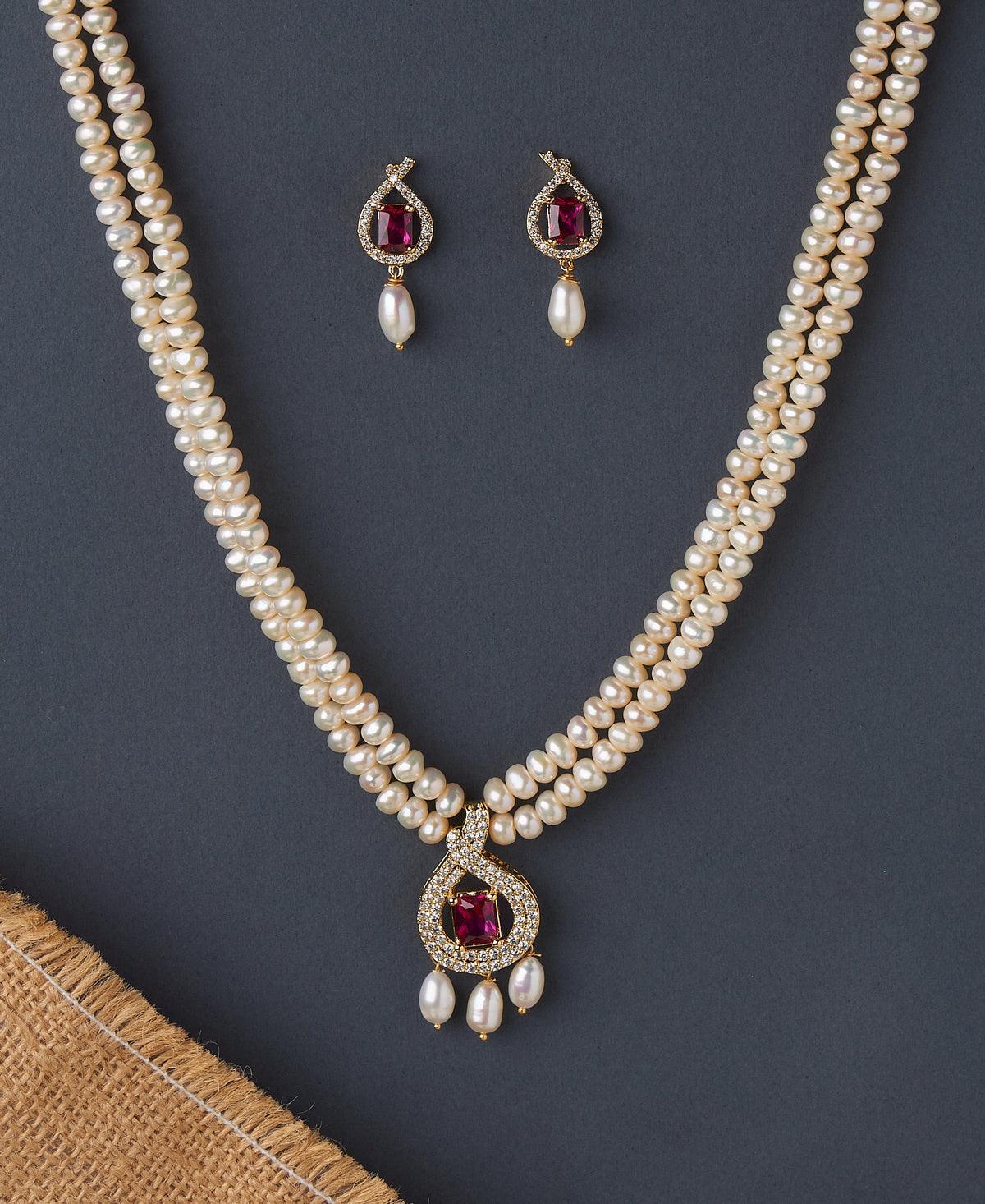 Beautiful Real Pearl Necklace Set - Chandrani Pearls