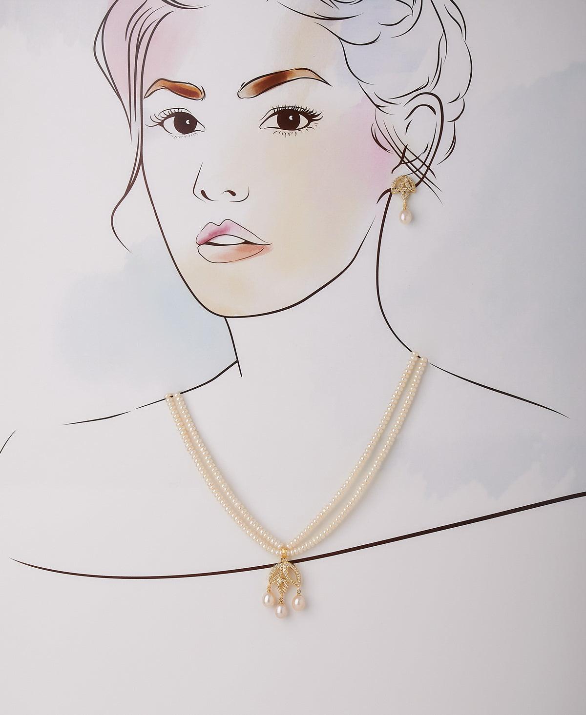 Beautiful Real Pearl Necklace Set - Chandrani Pearls