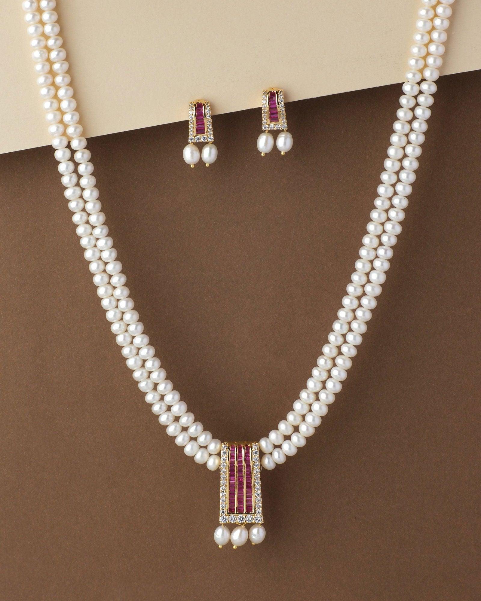 Beautiful Real Pearl Necklace Set - Chandrani Pearls
