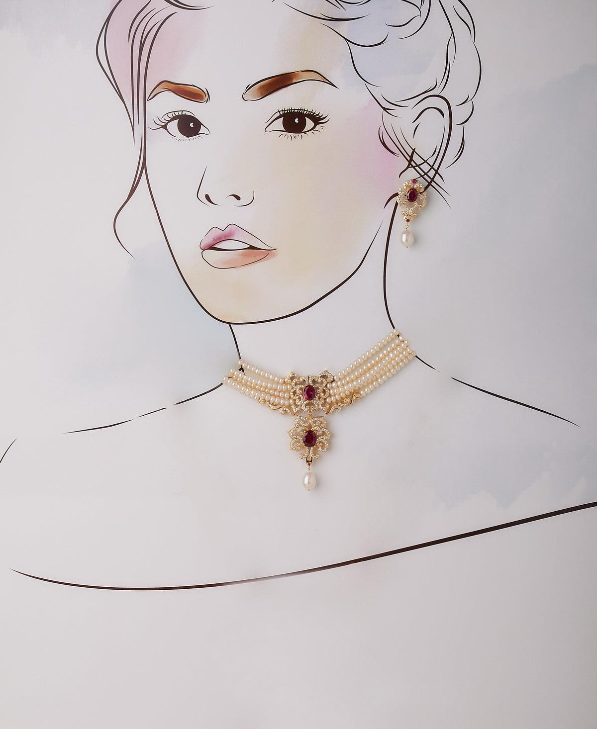 Beautiful Real Pearl Necklace Set - Chandrani Pearls