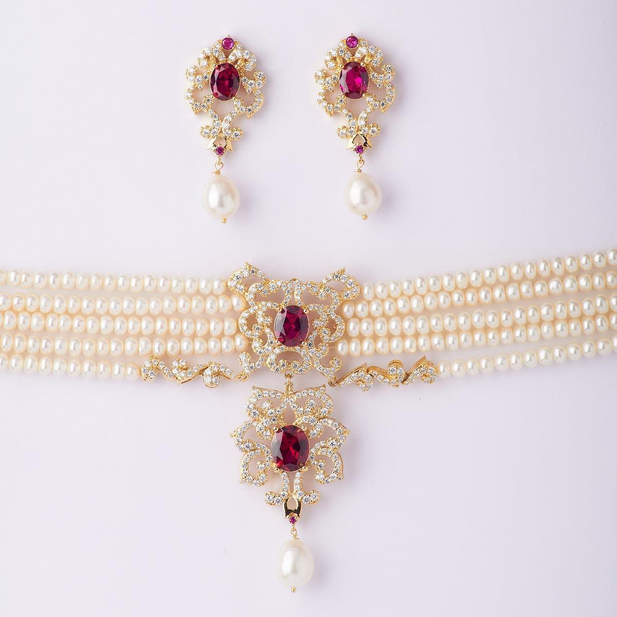 Beautiful Real Pearl Necklace Set - Chandrani Pearls