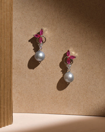 Bloomy Dewdrops Pearl Earring - Chandrani Pearls