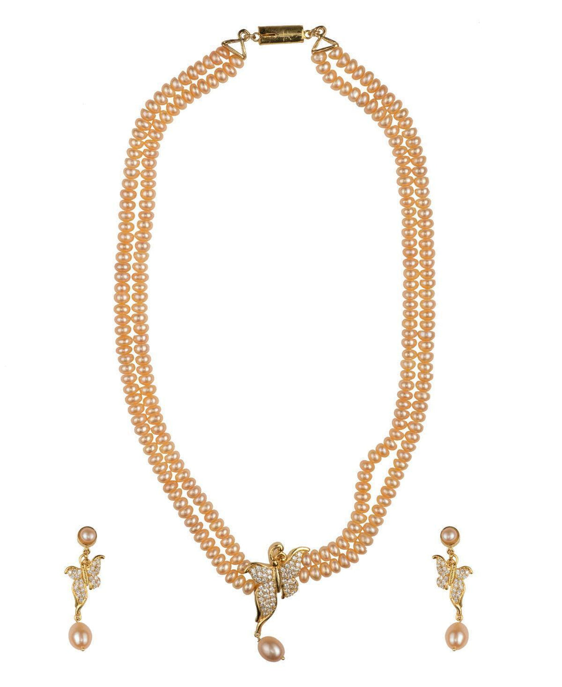 Butterfly Real Pearl Necklace Set - Chandrani Pearls