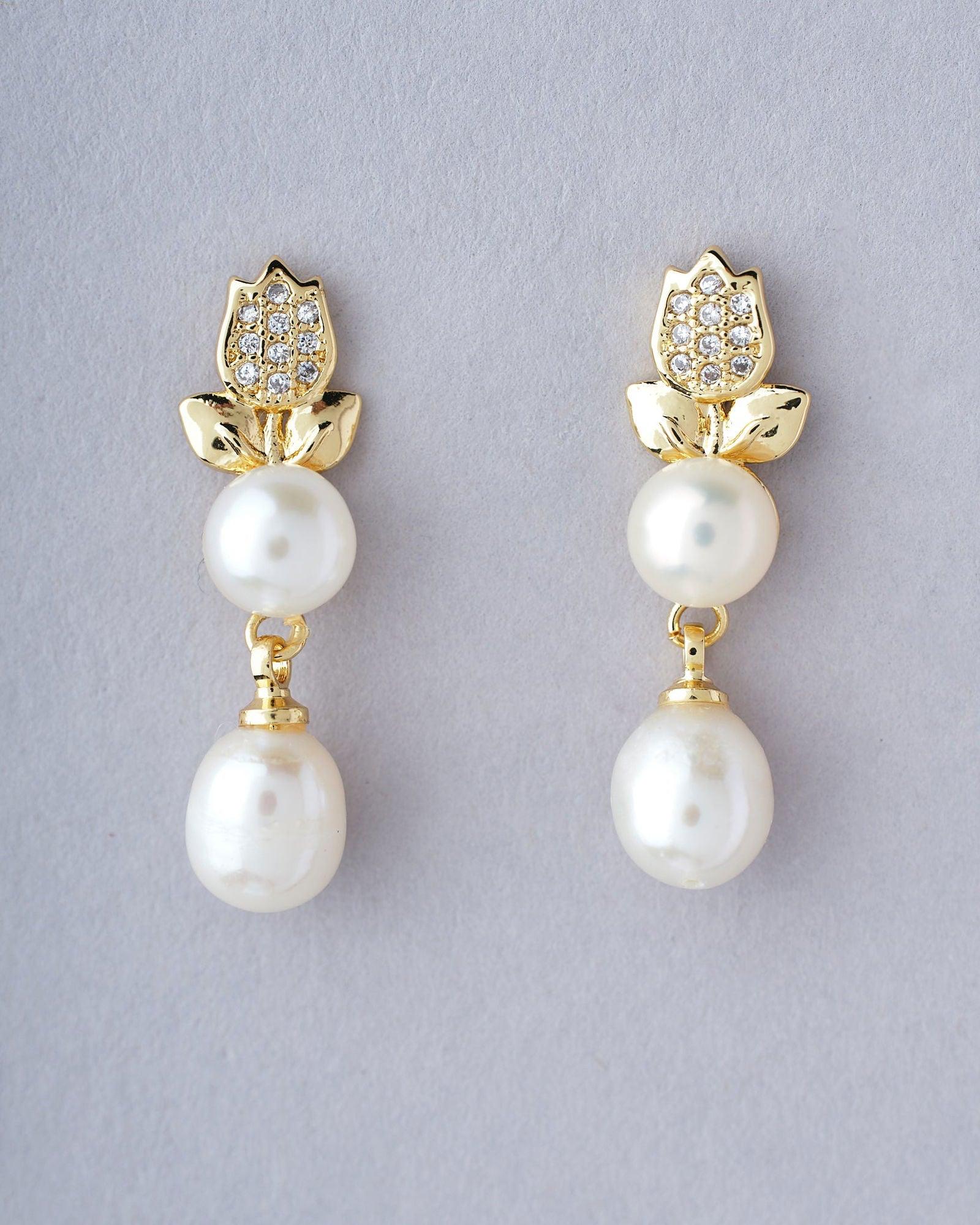 Celestial Bloom Pearl Earrings - Chandrani Pearls