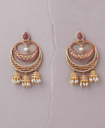 Chandbali And Pearl Jhumka - Chandrani Pearls