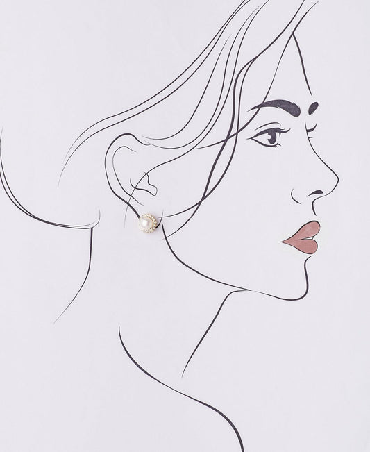 Classic White Stud Pearl Earring - Chandrani Pearls