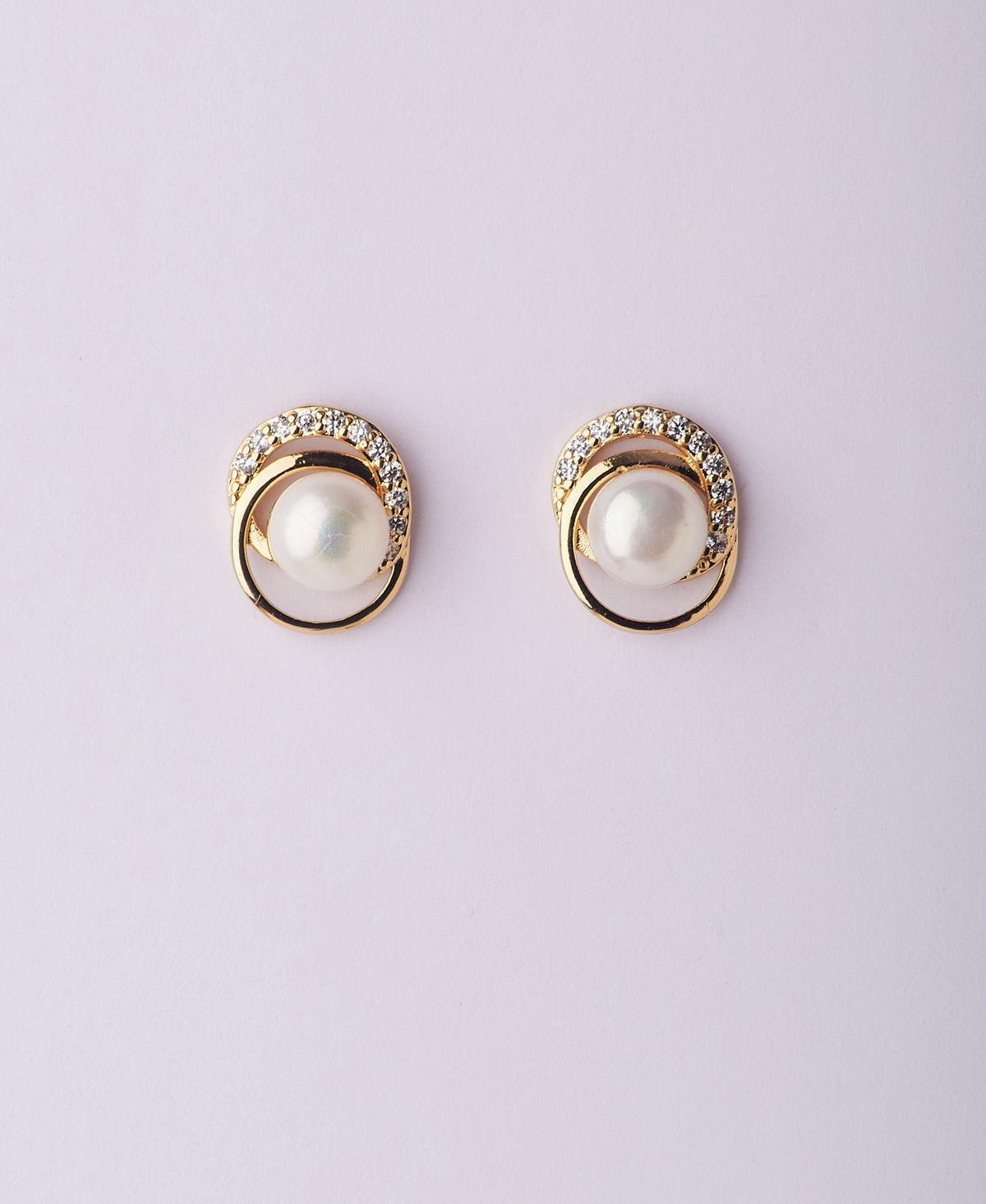 Classic White Stud Pearl Earring - Chandrani Pearls