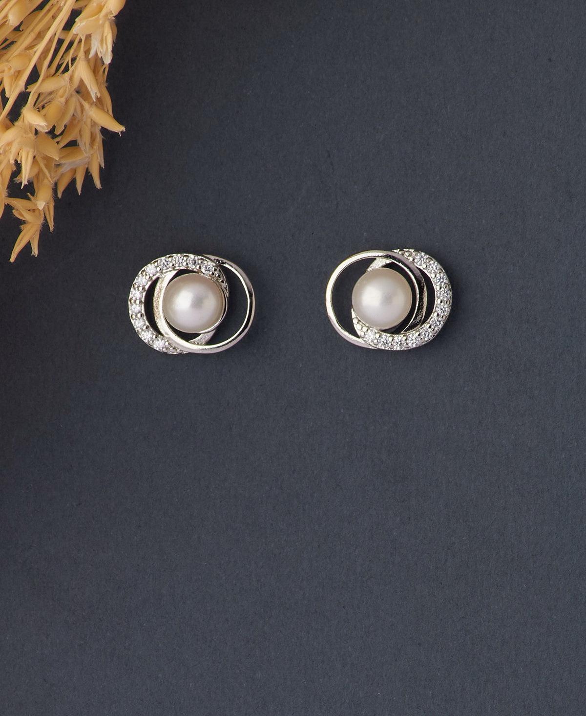 Classic White Stud Pearl Earring - Chandrani Pearls