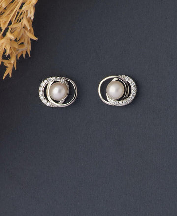 Classic White Stud Pearl Earring - Chandrani Pearls