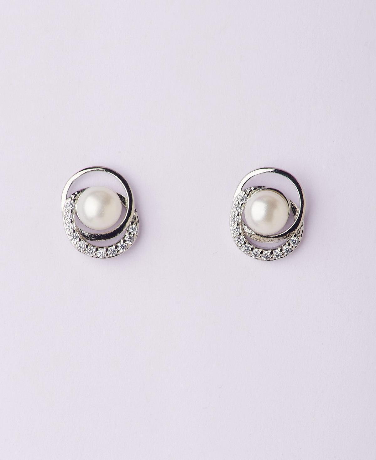 Classic White Stud Pearl Earring - Chandrani Pearls