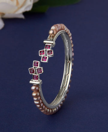 Classy Pink Pearl Bangle - Chandrani Pearls