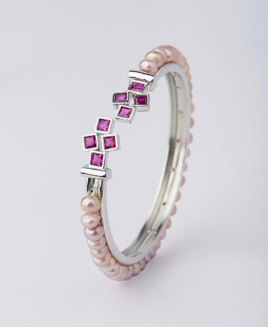 Classy Pink Pearl Bangle - Chandrani Pearls