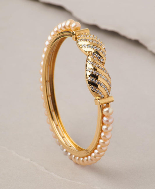 Classy Pink Pearl Bangle - Chandrani Pearls